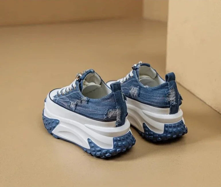 Women's Shoes High on Platform Retro Ladies Footwear Y2k Fashion Casual Light Cheap Offer Daily Routine 39 Vulcanized Shoe Deals