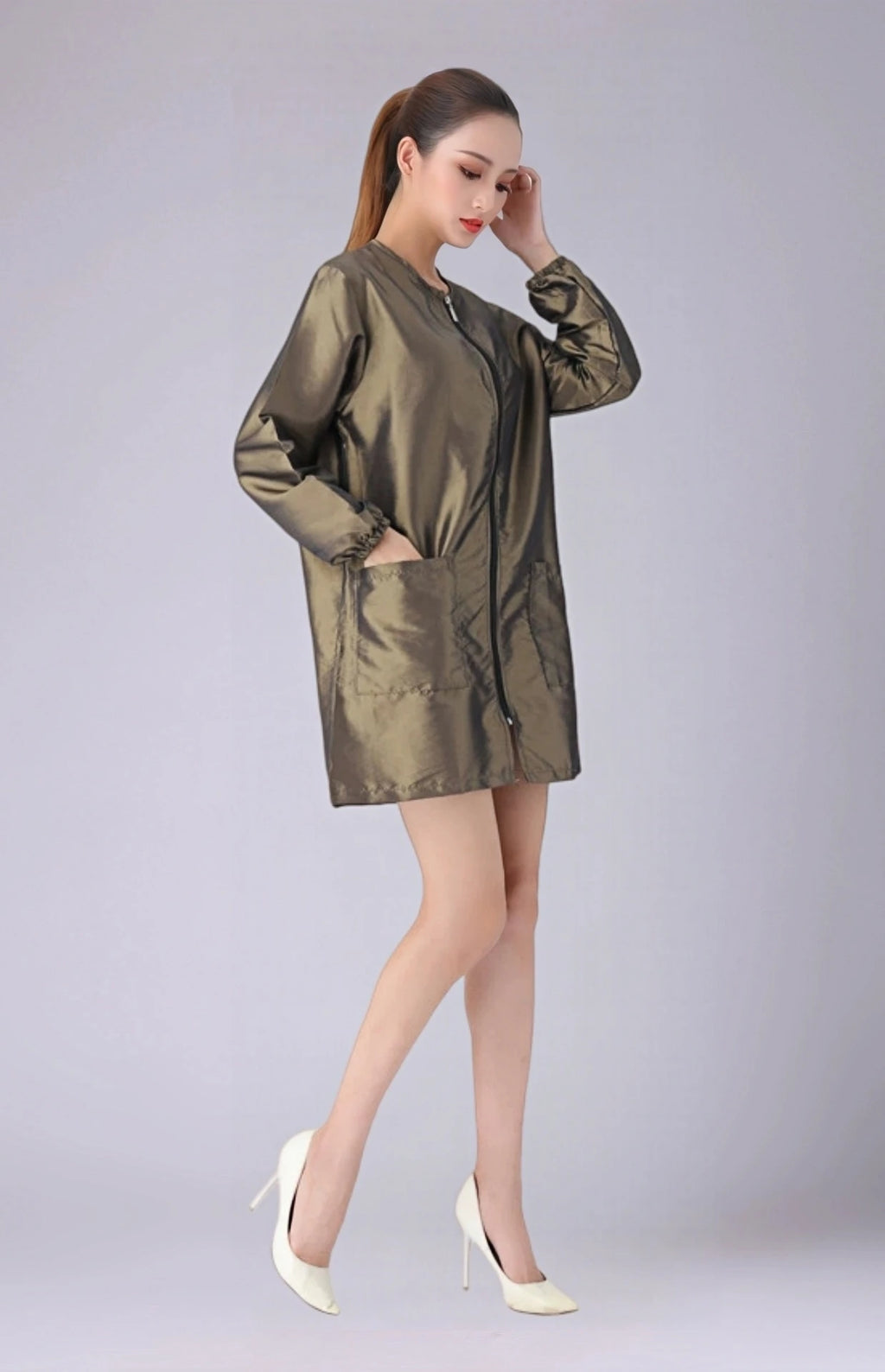 Hair Salon Work Clothes Pet Grooming Uniforms Long Sleeve Beauty Salon Smock Barber Shop Hairdresser Robe Anti Hair Gown Y1206