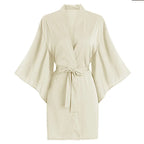Salon Client Gown Robes Cape Hair Salon Hair Cutting Smock for Clients Kimono Style Black Hairdressing Cape Client Smock
