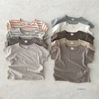 Baby Boy Stripe Shirt Summer Casual Short Bat Sleeve Kids Shirt