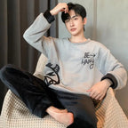 Men's Winter Pajamas Men's Sports Suit Homewear Pajamas Youth Clothes Y2K Casual Wear Full Man Tracksuit Workout Set Bathrobe