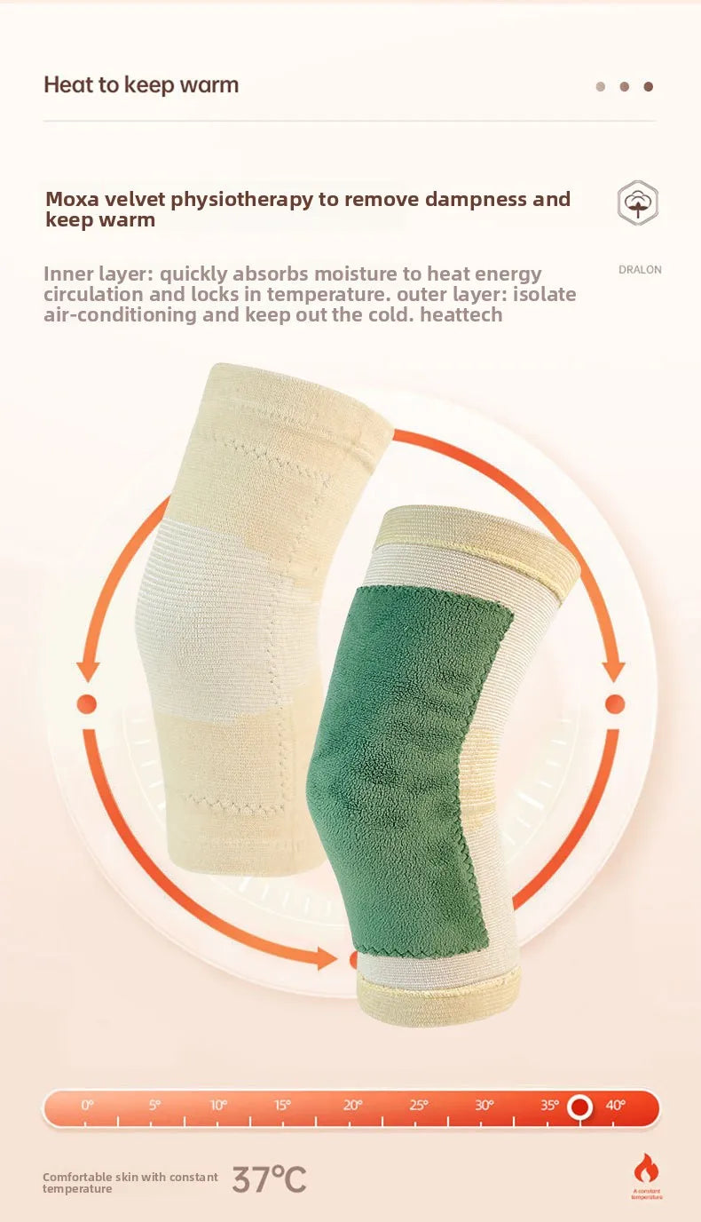 Warm Knee Warmers Thermal Arthritis Support for Elderly Adults Indoor Winter Sports Leg Protection Healthcare Pain Relief 1pair