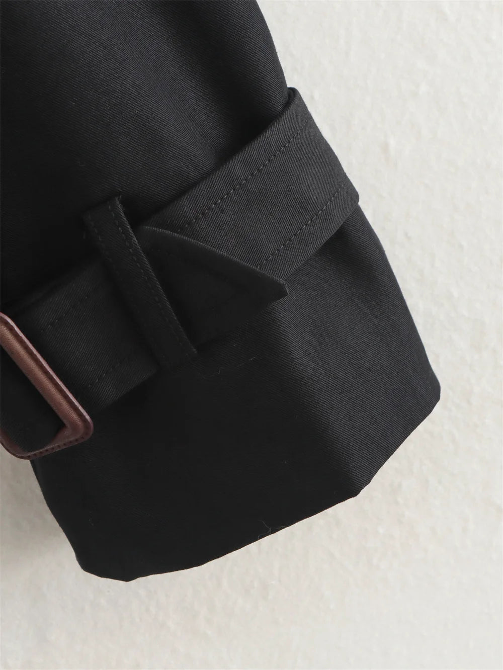 Ladies Vintage Cropped Trench Spring Autumn Jacket Women Streetwear Double Breasted Long Sleeve Top Female Chic Coat Outfits