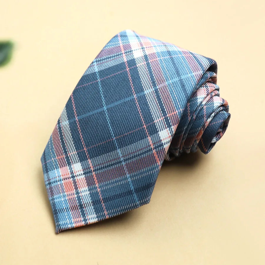 Cotton Plaid Ties For Men Women Casual Wine Red Stripe Necktie For Wedding Party Boys Girls SuitsTie Skinny  Necktie Gravatas