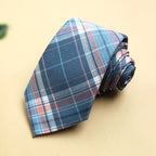 Cotton Plaid Ties For Men Women Casual Wine Red Stripe Necktie For Wedding Party Boys Girls SuitsTie Skinny  Necktie Gravatas