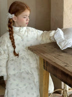 2025 Winter New Down Coat Korean Fashion Princess Floral Print Warm Cotton-padded Outerwear Kids Casual Sweetheart Parkas