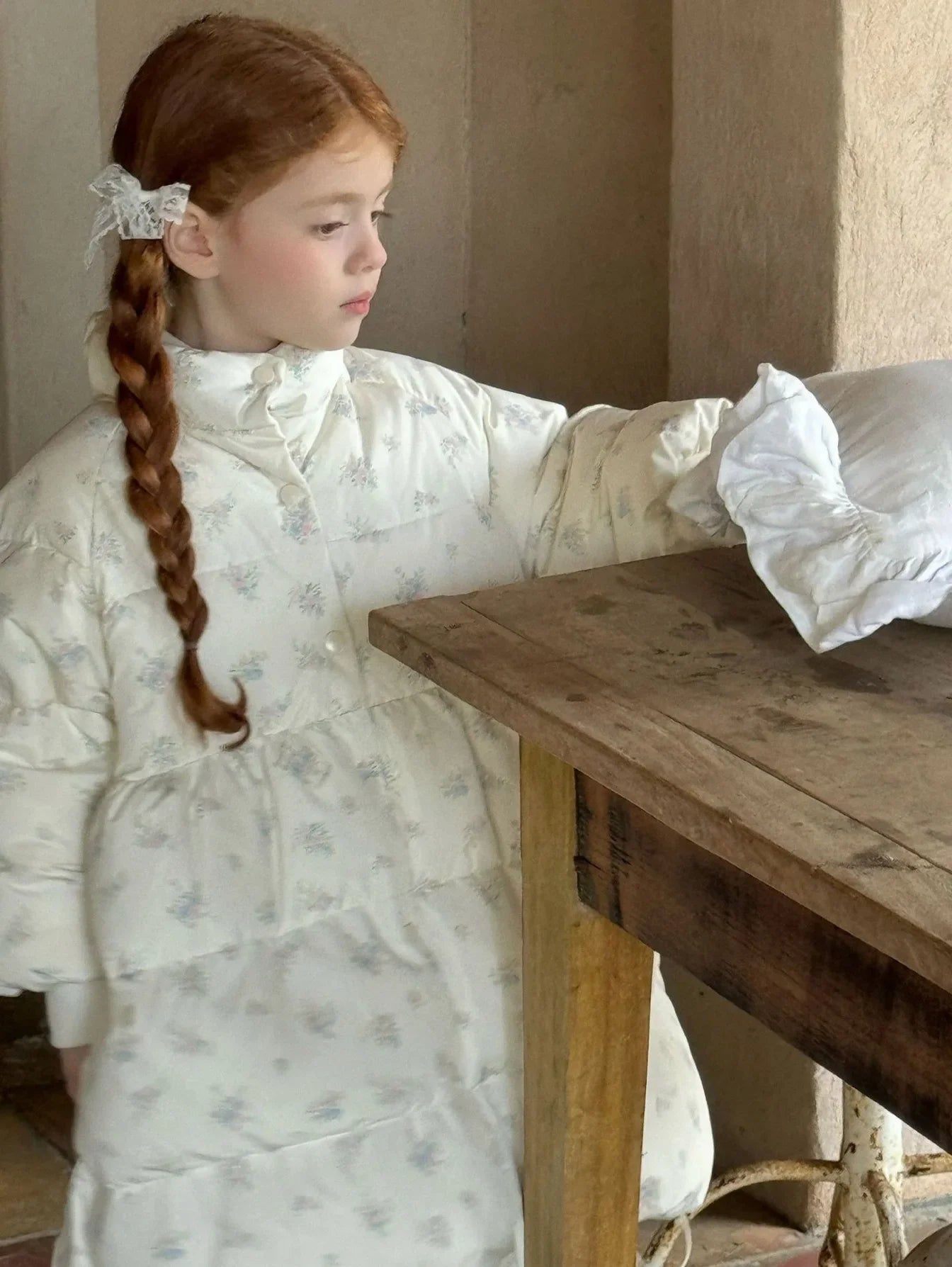 2025 Winter New Down Coat Korean Fashion Princess Floral Print Warm Cotton-padded Outerwear Kids Casual Sweetheart Parkas