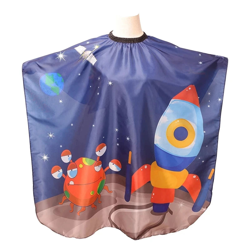 Salon Kids Hairdressing Cape Hairdresser Cartoon Pattern Haircut Styling Gown Barber Shop Household Child Hair Cut Cape Apron