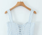 2025 summer new product women's clothing fashionable, fresh, sweet and elegant waist-hugging lace-up design suspender dress