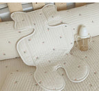 Baby Stroller Seat Cushion Pad Bear Bunny Embroidery All Seasons Cotton Breathable Cart Mattress Infant Newborn Pram Accessories