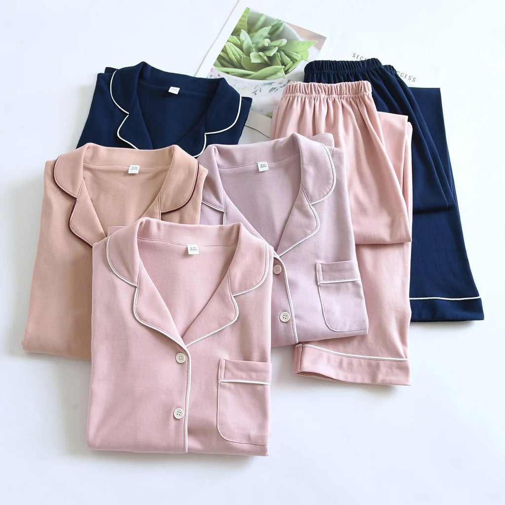 100% Cotton Men Pajamas, Thick sleepwear Long sleeved long pants for men pajamas Sleepwear 2 Piece Set Men Nightwear Loungewear