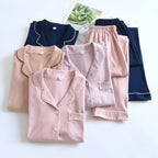 100% Cotton Men Pajamas, Thick sleepwear Long sleeved long pants for men pajamas Sleepwear 2 Piece Set Men Nightwear Loungewear