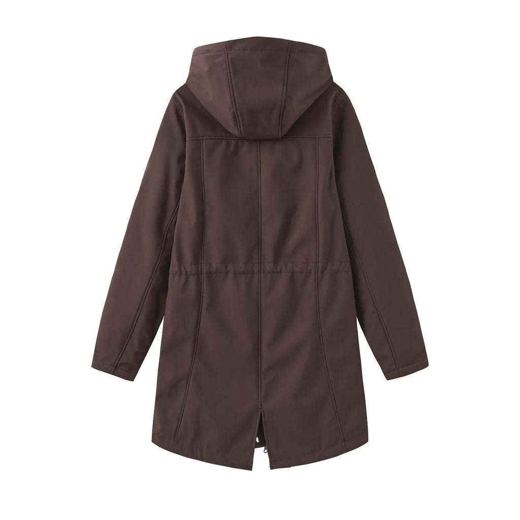 Waterproof Autumn Women's Mountaineering Coat Solid Big Pockets Hooded Loosse Female's Jacket Windproof Thermal outwear For Lady