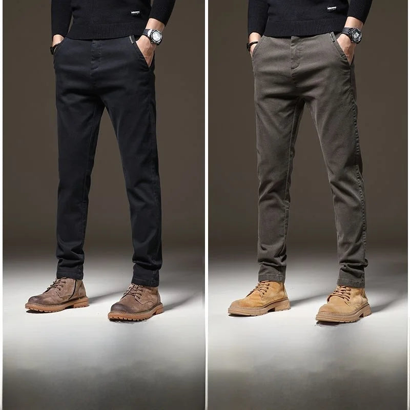 Fall High-End Casual Pants Men's Wear-Resistant Versatile Busin West Pants Trendy Loose Straight Long Pants for Men