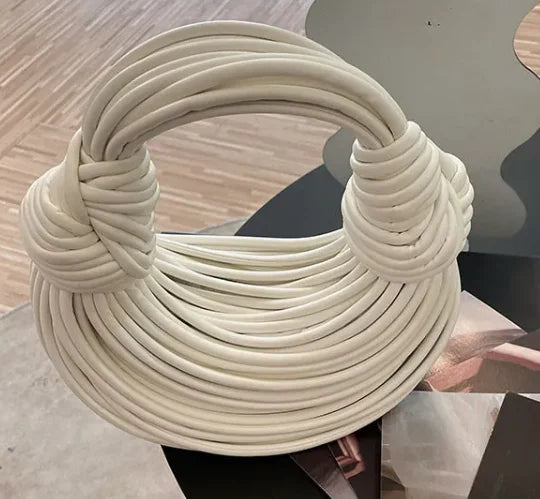 Women 2025 New Gold Luxury Designer Brand Handwoven Noodle Bags Rope Knotted Pulled Hobo Silver Evening Clutch Chic
