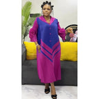 2025 Miyake Pleats Wholesale New Color Matching Splicing Dress Lapel Fashion Loose Women's Cardigan Medium and Long Dresses