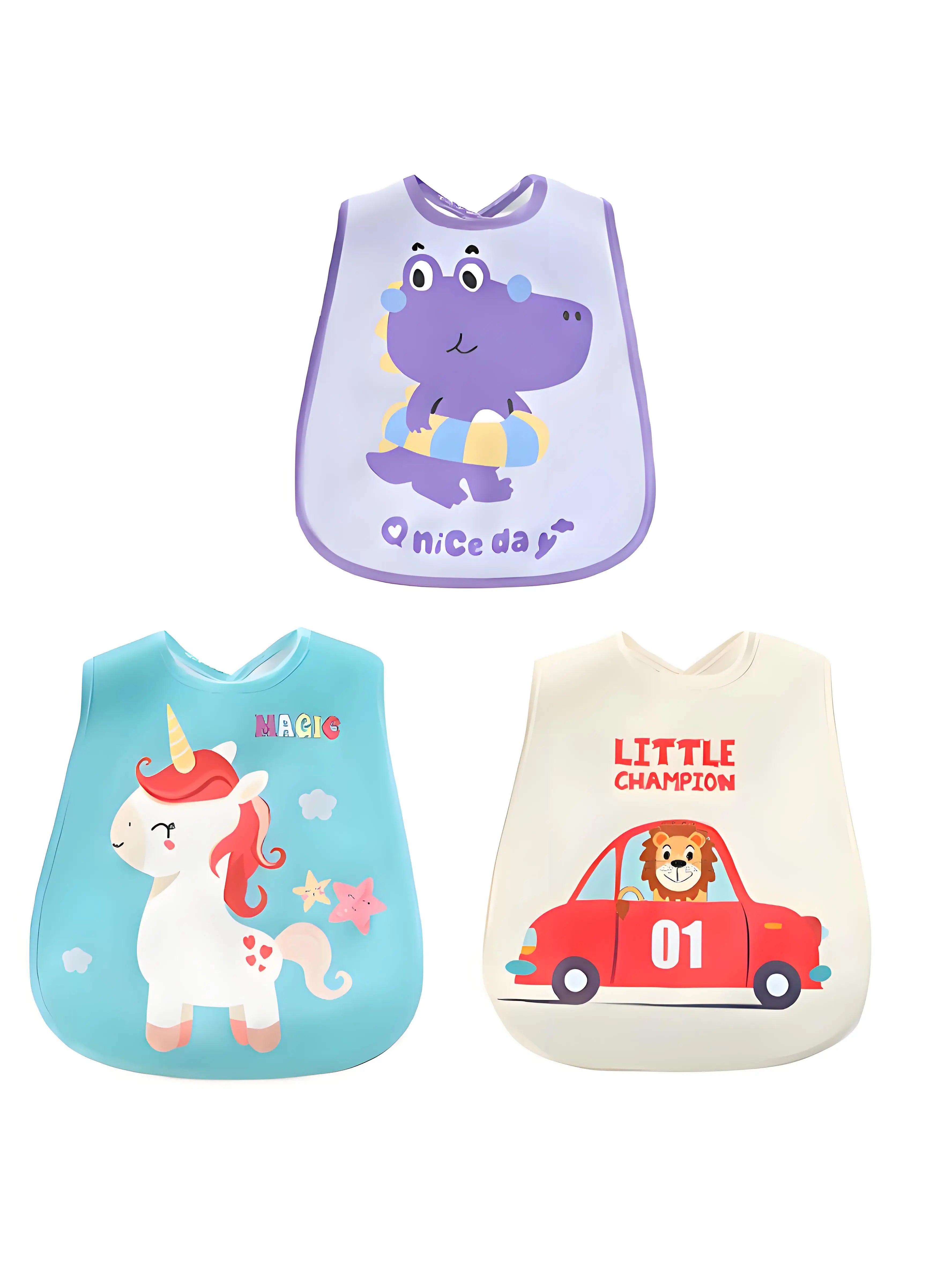3Pcs Baby Cartoon Bibs