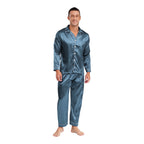 Mens Satin Pajamas Set Two Pieces Sleepwear