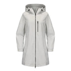 Women's Water-Repellent Hooded Windbreaker Casual Loose Solid Long Sleeve Outdoor Sports Trench Coat Spring Autumn Jacket
