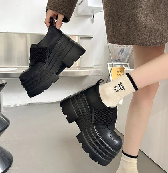 Shoes for Women Platform Loafers sLeather Casual Footwear Slip On Popular Genuine Mark Promotion 39 Vacation Shoe Non Woman Pump