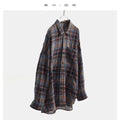 High-Quality Custom-Made Fabrics, Very Limited Quantity ~ Women's Plaid Long-Sleeve Shirt with Polo Collar, Casual Slim-Fit Loose Top, New Autumn 2025 Model