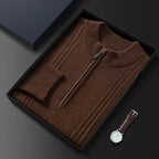 Men's Sweater Pullover Autumn Winter Sweater Warm Clothing 100% Cashmere Business Long Sleeve Classic Quality Mock Neck Knit Top