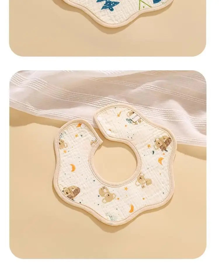 Baby saliva towel cotton bib gauze newborn waterproof spit milk rotating bib cute bib for boys and girls. baby bibs  baby stuff