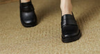 Shoes for Women Retro British Style Thick High Heels Loafers Platform Leather Shoes 2024 summer new French Square Toe Women Shoe