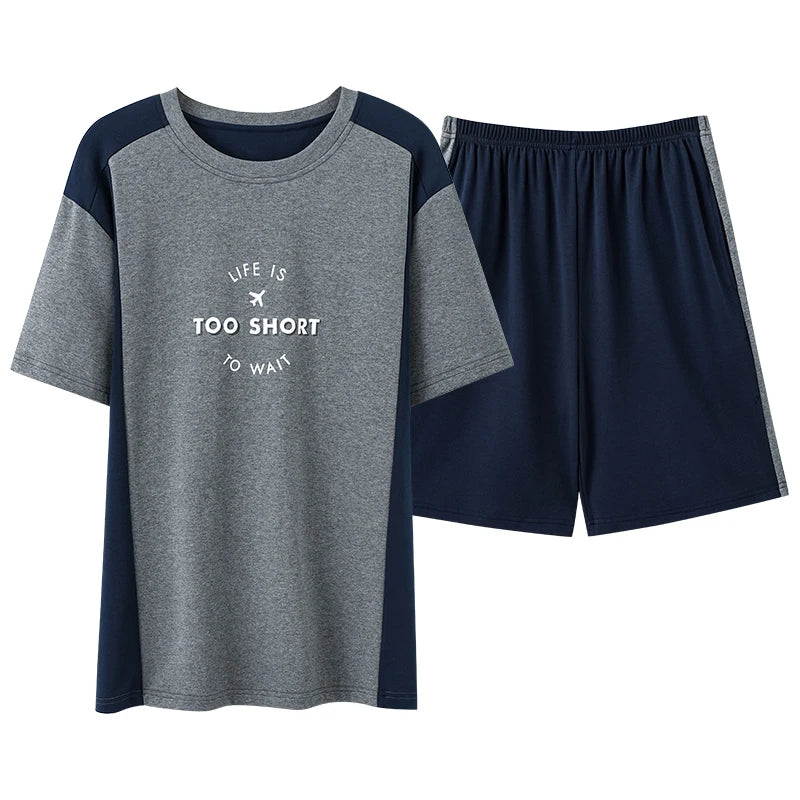 Men Pajamas Short Sleeve Shorts