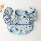 Baby Bibs INS Nordic Style Angel Feed Pocket Burp Girl Boy Infant Meals Bib Waterproof Easy Clean Cute Elephant Bibs Soft PU