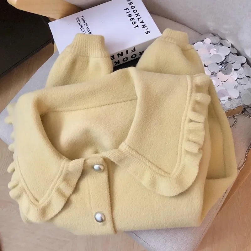 Women Jackets New Long Sleeve Doll Collar Women Jacket Black Elegant Jacket Coat Women Jaqueta Feminina Chaquetas De Mujer Q2180