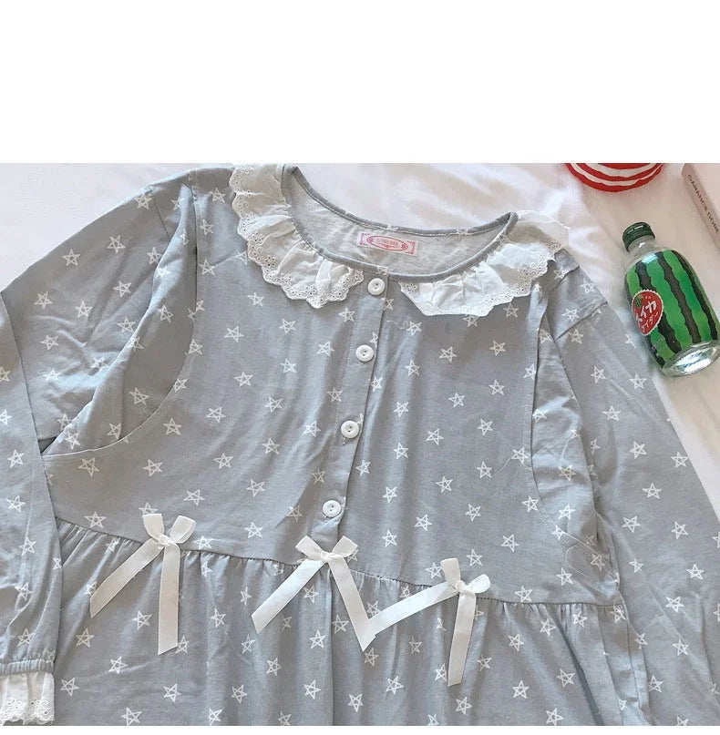 Maternity 2-Piece Spring And Autumn Breastfeeding Pajamas Homewear Spring And Summer Monthly Clothing Leisure Home Suit
