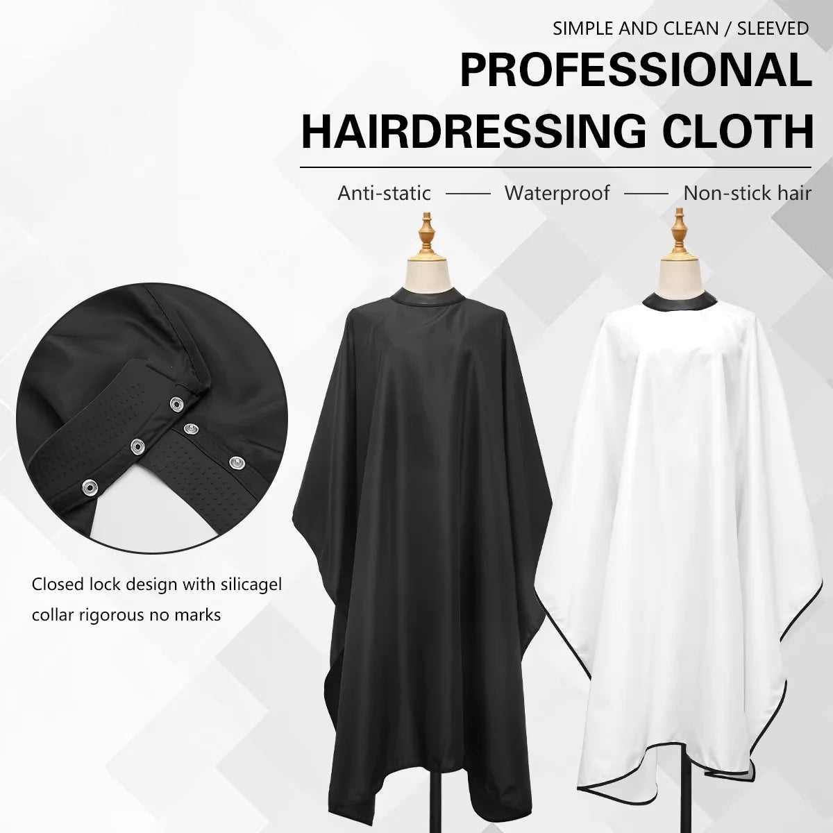 Professional Barber Cape Hair Cutting Cape Waterproof Silicone Collar Transparent Anti Static Salon Cape Eagle Shawl Style