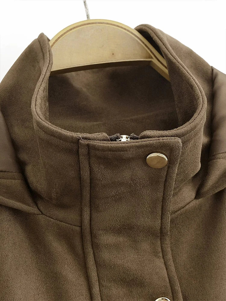 Women's Jackets 2025 Autumn Winter New Fashion Long Sleeves Double-Breasted Hooded Jacket Female High Street Elegant New Coats