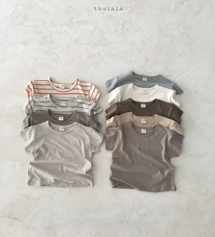 Baby Boy Stripe Shirt Summer Casual Short Bat Sleeve Kids Shirt
