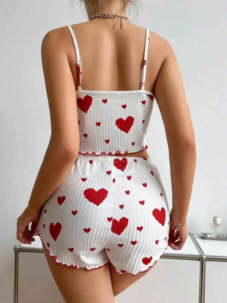 Women's Pajamas Set Sleepwear 2 PCS Short Tank Tops And Short
