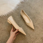 Women Low Heel Pumps Spring Autumn Pointed Shallow Mouth Soft Sole Single Shoe Ladies Work Shoes Female Solid Casual Heels Women