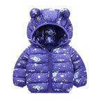 Baby Girls Hooded Down Jackets For Kids Coats Autumn Boys Cartoon Warm Jacket Coat Jacket Toddler Girl Zipper Jacket Outerwear