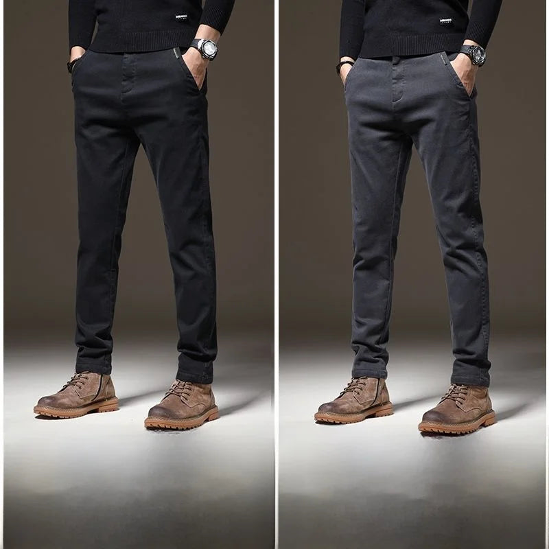 Fall High-End Casual Pants Men's Wear-Resistant Versatile Busin West Pants Trendy Loose Straight Long Pants for Men