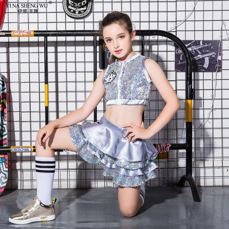 Children's Day Children's Performance Costumes Jazz Dance Sequins Modern Dance Street Dance Costumes Girls Performance Clothing