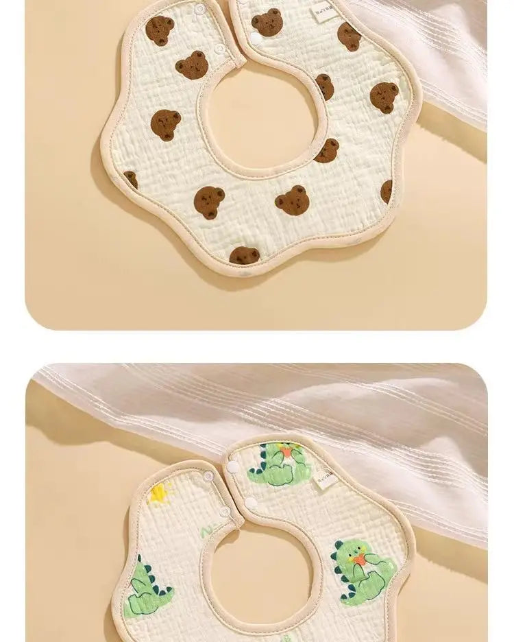 Baby saliva towel cotton bib gauze newborn waterproof spit milk rotating bib cute bib for boys and girls. baby bibs  baby stuff