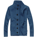 Men Sweater New Autumn Front Button Cardigan Stand Collar Sweaters