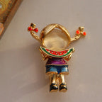New Women Girl Enamel Opal Brooch Pin Girl Clothing Accessories