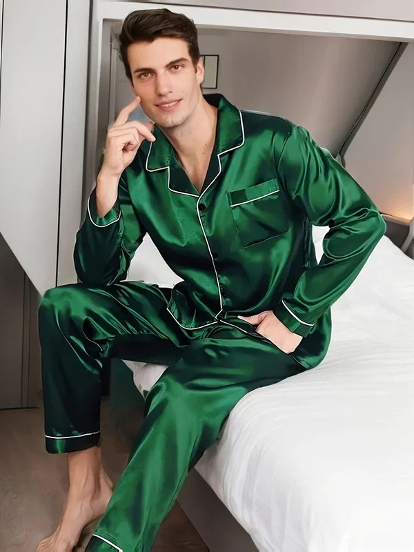 Men Pajamas Set Winter Sleepwear