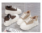 Shoes2025 Women Autumn Trend New Woman Flats Shoes Chunky Lace-up Soft-sole Casual Sneakers Female Vulcanized Shoe Walking Shoe