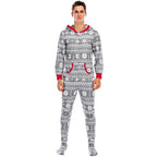 Men's Pajamas Home Wear Printed Pajamas Men's Long-sleeved One-piece Men's European and American Christmas Men's Pajamas Fall