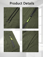 Mens Letter Jacquard Jacket Simple Stylish Autumn Sportwear Warm Casual Multiple Pockets Outwear Zip Up Hooded Coats for Men