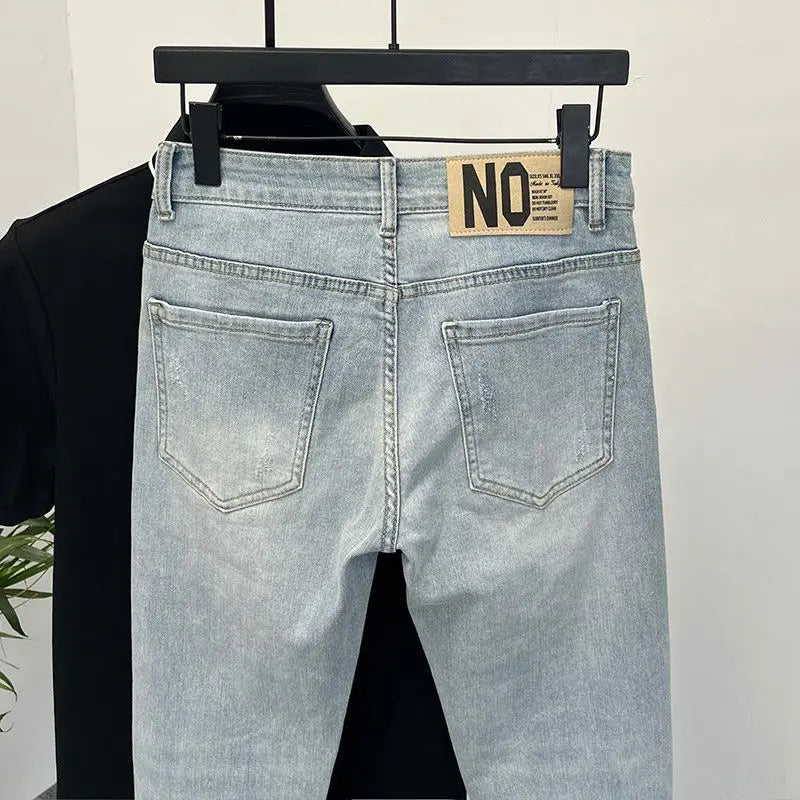 Jeans Men's Trendy Brand Light-colored Fashion Youth Casual Pant