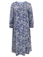 Plus Size Paisley Print Maxi Dress Women Long Sleeve Round Neck Loose Fit Boho Dress Casual Daily Wear