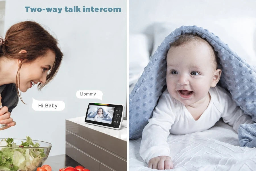 5 Inch Large Screen 360 Degree Bobbing Head 5 Inch Baby Monitor